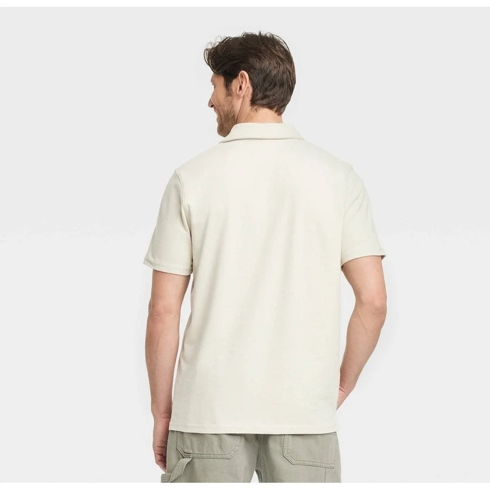 Goodfellow & Co NWT XXL/2X Short Sleeve Polo Shirt‎ Beige Pocket Business Casual